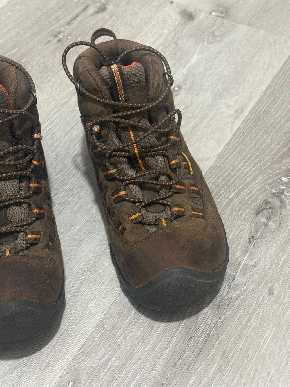 Keen Brown Outdoor Hiking Boots with Orange Accents